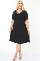 Черное платье с вырезом-конвертом T900-JU-46 цена и информация | Платья | pigu.lt