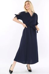 Длинное темно-синее платье с короткими рукавами. F4020-TM-48/50 цена и информация | Платья | pigu.lt