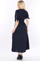 Длинное темно-синее платье с короткими рукавами. F4020-TM-48/50 цена и информация | Платья | pigu.lt