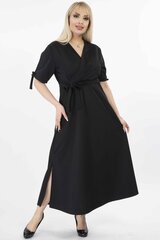 Длинное черное платье с вырезом F4020-JU-44/46 цена и информация | Платья | pigu.lt