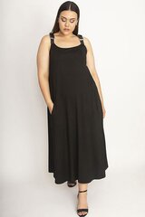Черное платье с карманами на бретелях C732-44 цена и информация | Платья | pigu.lt