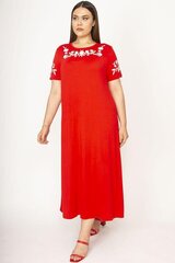 Длинное красное платье с короткими рукавами C714-RA-44 цена и информация | Платья | pigu.lt