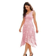 Женское асимметричное кружевное платье Meetjen, розовое цена и информация | Платья | pigu.lt