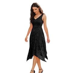Женское асимметричное кружевное платье Meetjen, черное цена и информация | Платья | pigu.lt