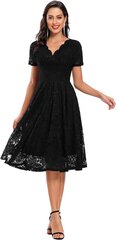 Женское кружевное платье в стиле рокабилли SEBOWEL, черное цена и информация | Платья | pigu.lt