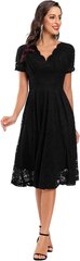 Женское кружевное платье в стиле рокабилли SEBOWEL, черное цена и информация | Платья | pigu.lt