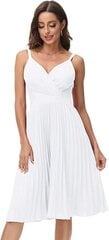 Женское плиссированное платье в стиле ретро Grace Karin, белое цена и информация | Платья | pigu.lt