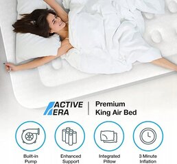 Двуспальный надувной матрас Active Era, 200x100x20 см, серый/синий цена и информация | Надувные матрасы и мебель | pigu.lt