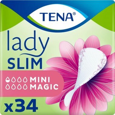 Urologiniai įklotai moterims Tena Lady Slim Mini Magic, 34 vnt. kaina ir informacija | Sauskelnės, įklotai, paklotai suaugusiems | pigu.lt