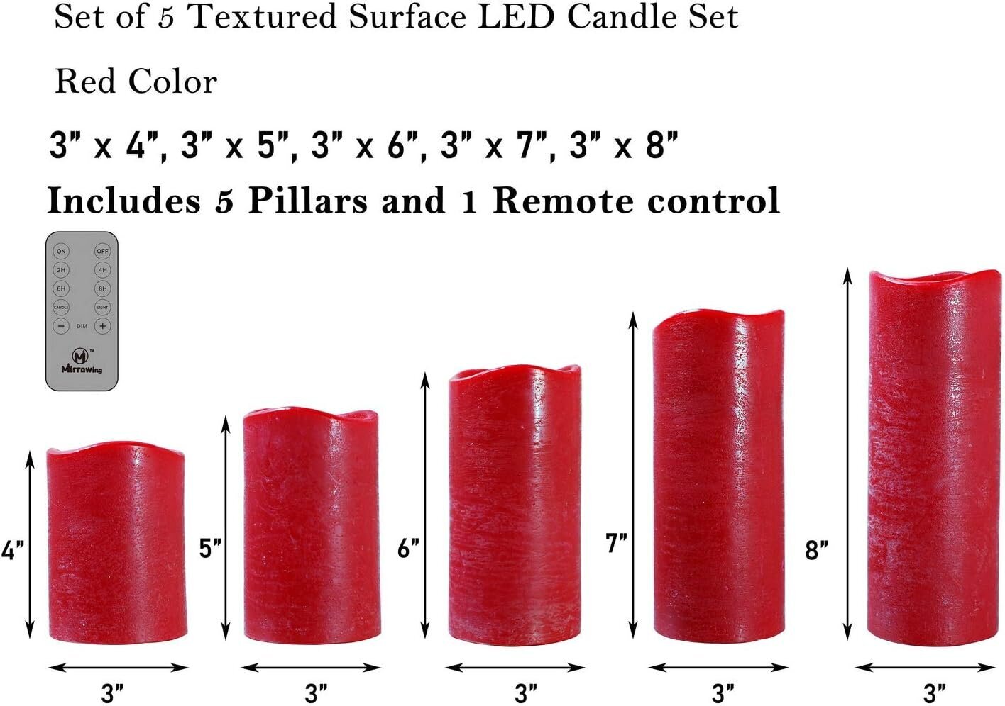 M Mirrowing LED žvakės, 5 vnt. kaina ir informacija | Žvakės, Žvakidės | pigu.lt