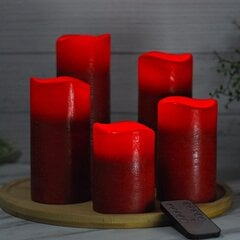M Mirrowing светодиодные красные свечи с дистанционным управлением, 5 шт. цена и информация | Подсвечники, свечи | pigu.lt