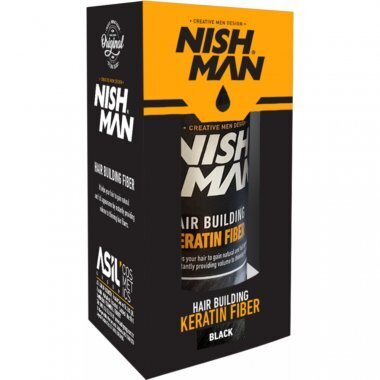 Plaukų pasta Nishman Hair Building Keratin Fiber, Black, 21 g kaina ir informacija | Plaukų formavimo priemonės | pigu.lt