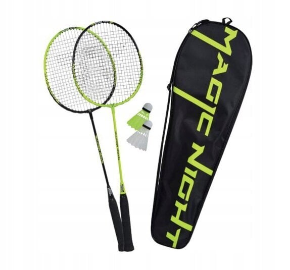 Badmintono rinkinys Talbot Torro Magic Night LED, 2 vnt, juodas/žalias kaina ir informacija | Badmintonas | pigu.lt