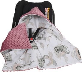 Одеяло с капюшоном на автокресло Babymam, 80x80 cm, pink цена и информация | Аксессуары для автокресел | pigu.lt
