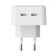 CP CH1 35W dviejų prievadų USB-C greitasis įkroviklis visiems Apple įrenginiams (Analoginis A2676 MNWP3ZM/A) Baltas (OEM) kaina ir informacija | Kabeliai ir laidai | pigu.lt