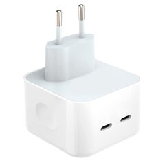 CP CH1 35W dviejų prievadų USB-C greitasis įkroviklis visiems Apple įrenginiams (Analoginis A2676 MNWP3ZM/A) Baltas (OEM) kaina ir informacija | Kabeliai ir laidai | pigu.lt