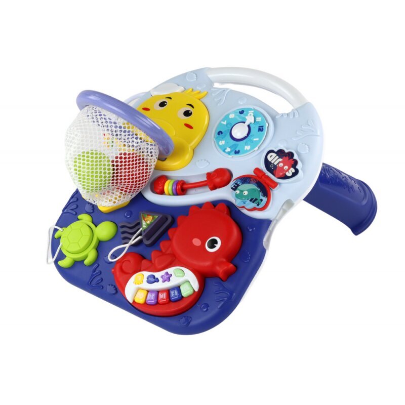 Edukacinis stalas 2in1 Sea Animals Basket Balls Lean Toys, mėlynas цена и информация | Žaislai kūdikiams | pigu.lt
