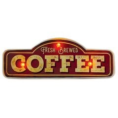 RETRO Metal Sign LED šviežiai užplikyta kava Forever Light цена и информация | Люстры | pigu.lt