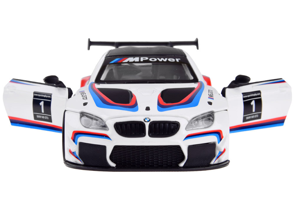 Metalinis BMW M6 GT3 automobilis su garso ir šviesos efektais kaina ir informacija | Žaislai berniukams | pigu.lt