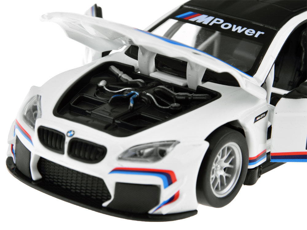 Metalinis BMW M6 GT3 automobilis su garso ir šviesos efektais kaina ir informacija | Žaislai berniukams | pigu.lt