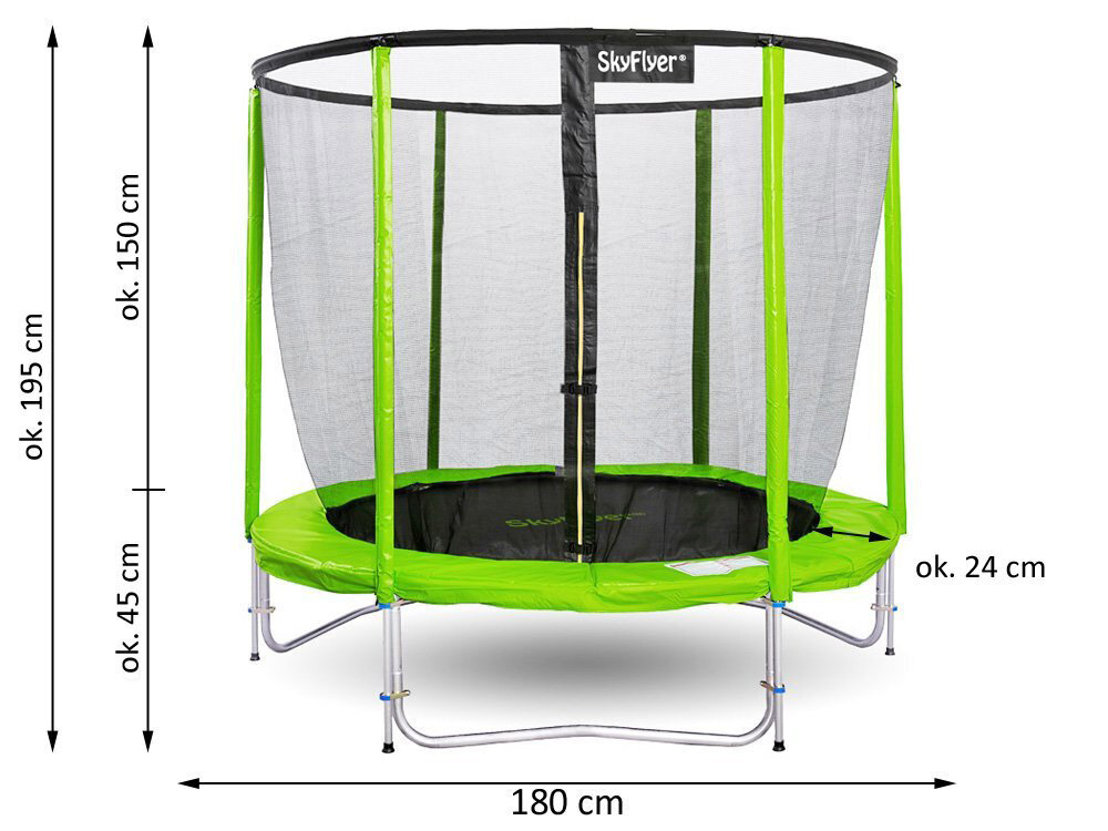 Sodo batutas Skyflyer Ring, 180cm kaina ir informacija | Batutai | pigu.lt