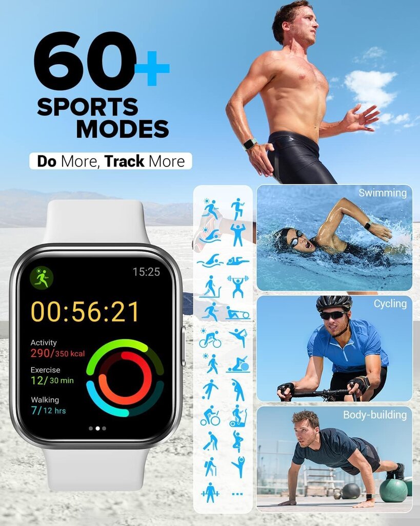 Aeac 208 Plus White kaina ir informacija | Išmanieji laikrodžiai (smartwatch) | pigu.lt