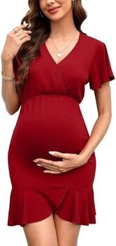 Suknelė nėščiosioms Clearlove, raudona kaina ir informacija | Suknelės | pigu.lt