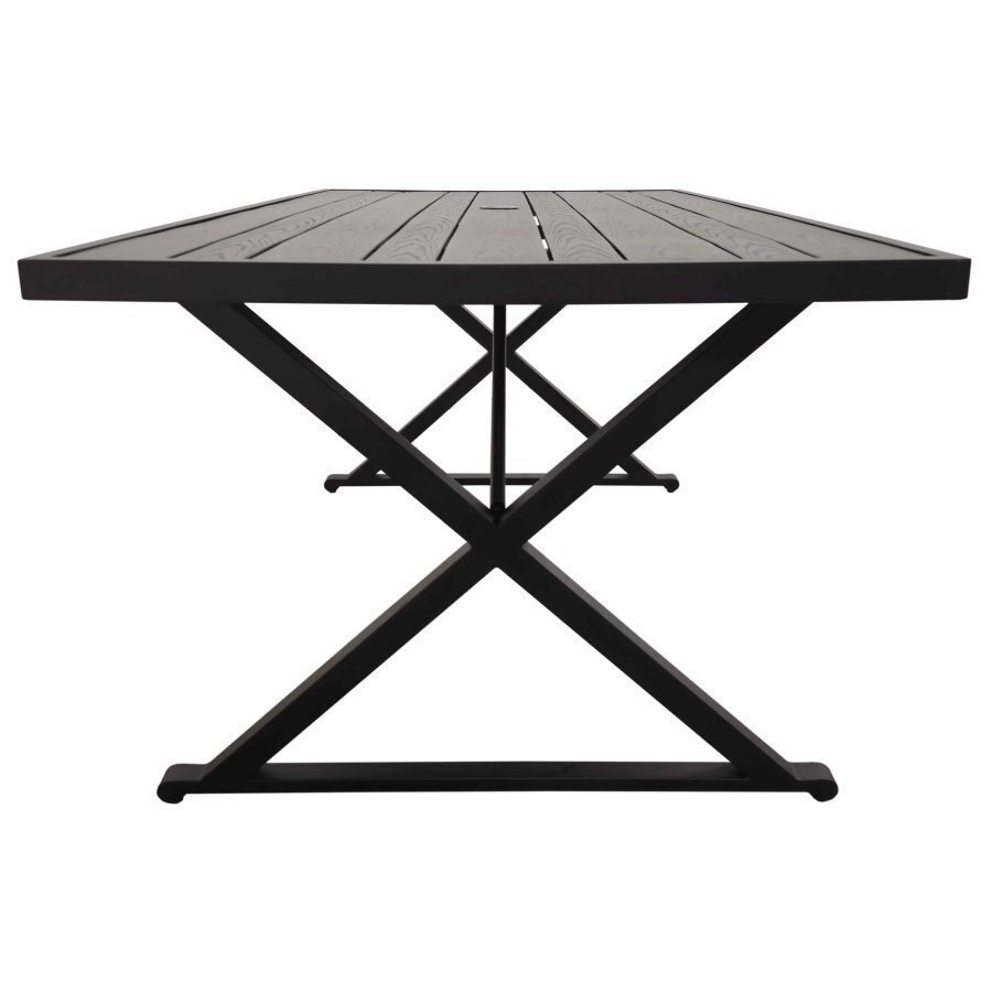 Stalas Besk, 165x100 cm, juodas kaina ir informacija | Lauko stalai, staliukai | pigu.lt