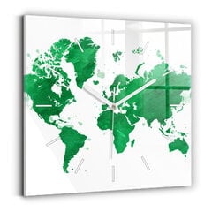 Sieninis laikrodis Žalias Pasaulio Žemėlapis kaina ir informacija | Laikrodžiai | pigu.lt