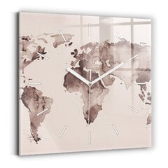 Sieninis laikrodis Akvarelės Pasaulio Žemėlapis kaina ir informacija | Laikrodžiai | pigu.lt
