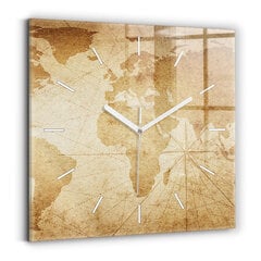 Sieninis laikrodis Vintažinis Pasaulio Žemėlapis цена и информация | Часы | pigu.lt