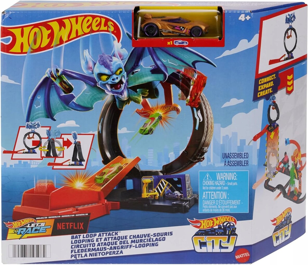 Trasa Hot Wheels City šikšnosparnio kilpos rinkinys HTN78 цена и информация | Žaislai berniukams | pigu.lt