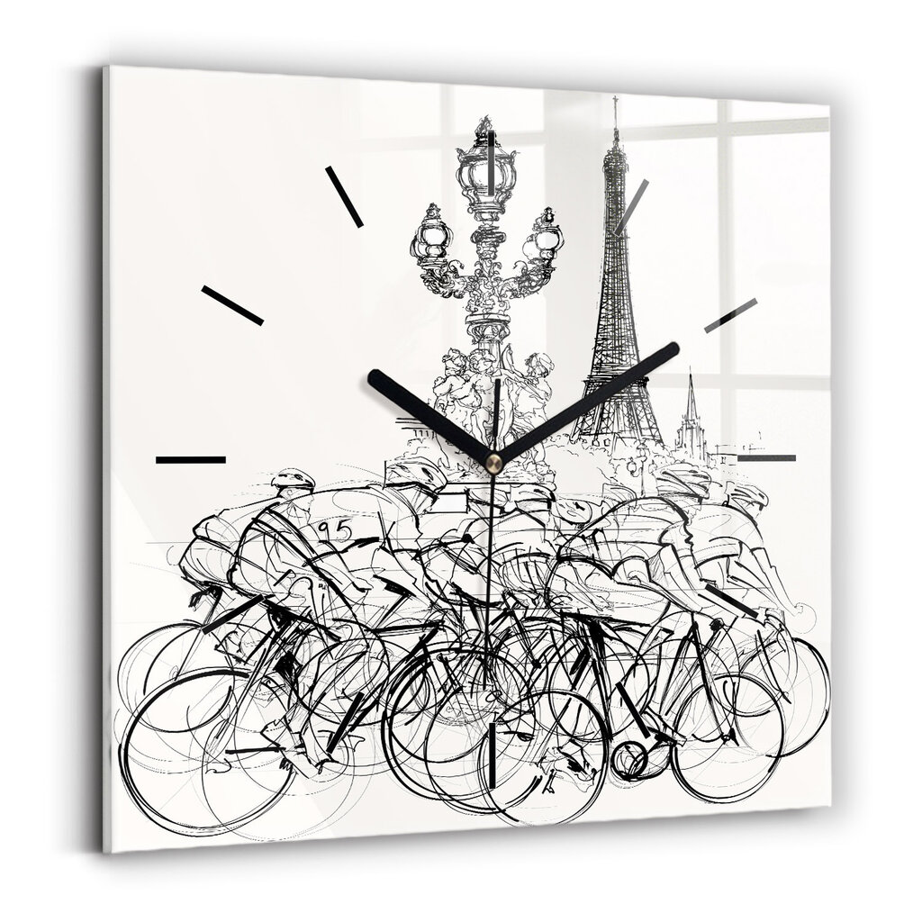 Sieninis laikrodis Dviračių Lenktynių Piešimas цена и информация | Laikrodžiai | pigu.lt
