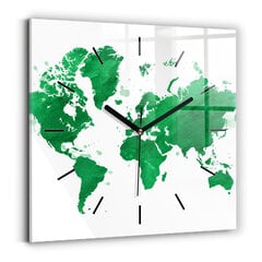 Sieninis laikrodis Žalias Pasaulio Žemėlapis цена и информация | Часы | pigu.lt
