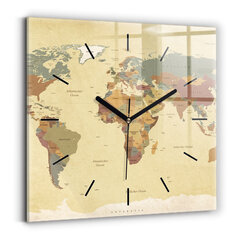 Sieninis laikrodis Pasaulio Žemėlapis Senoviniu Stiliumi kaina ir informacija | Laikrodžiai | pigu.lt