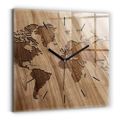 Sieninis laikrodis Pasaulio Žemėlapis Ant Medžio kaina ir informacija | Laikrodžiai | pigu.lt