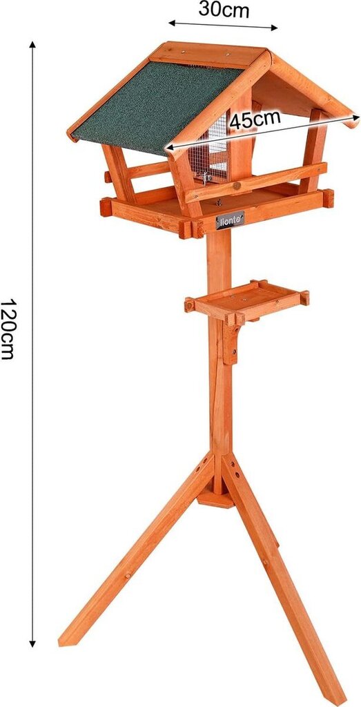 Medinis paukščių namelis Lionto, rudas, 120 cm kaina ir informacija | Inkilai, lesyklėlės, narvai | pigu.lt