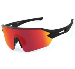 Ouliqi Поляризационные солнцезащитные очки для занятий спортом UV 400, красные цена и информация | Спортивные очки | pigu.lt