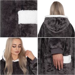 Одеяло с капюшоном большого размера hoodie blanket Springos HA7330, серое цена и информация | Одеяла | pigu.lt