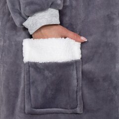 Одеяло с капюшоном большого размера hoodie blanket Springos HA7328v, серое цена и информация | Одеяла | pigu.lt