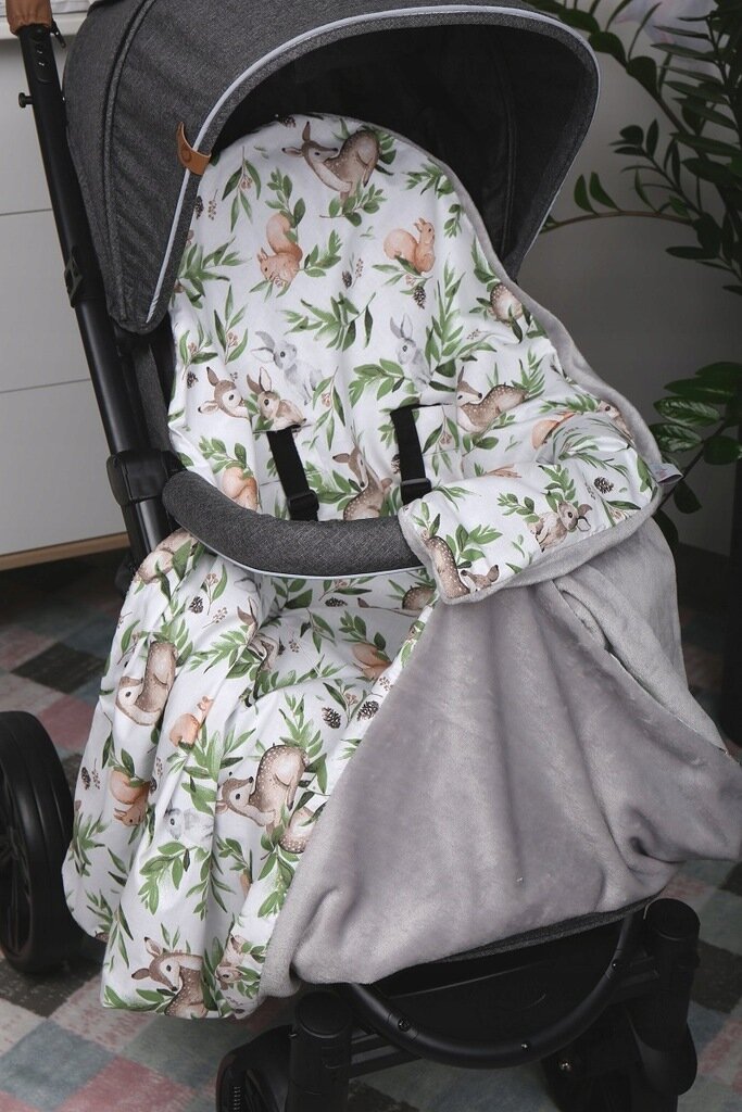 Antklodė automobilinei kėdutei Babymam, 100x100 cm, gray kaina ir informacija | Autokėdučių priedai | pigu.lt