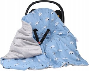 Одеяло на автокресло Babymam, 100x100 cm, gray/blue цена и информация | Аксессуары для автокресел | pigu.lt