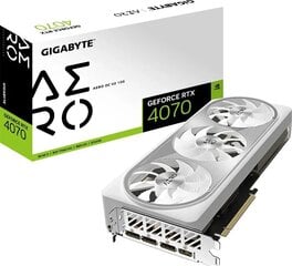 Gigabyte GeForce RTX 4070 Aero OC V2 (GV-N4070AERO OCV2-12GD) kaina ir informacija | Vaizdo plokštės (GPU) | pigu.lt