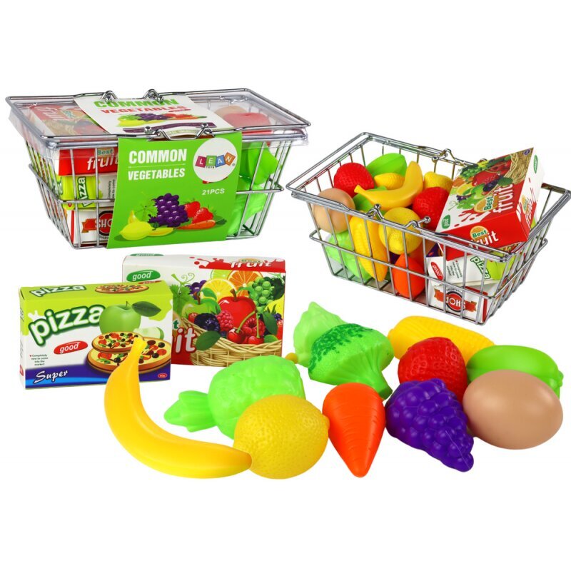 Pirkinių krepšelis su produktais Lean Toys, 21d. цена и информация | Žaislai mergaitėms | pigu.lt