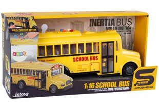 Žaislinis mokyklinis autobusas su garso ir šviesos efektais, geltonas kaina ir informacija | Žaislai berniukams | pigu.lt