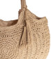 Didelis apvalus šiaudinis paplūdimio krepšys, pilnai austas 17707-uniw цена и информация | Moteriškos rankinės | pigu.lt