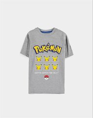 Marškinėliai berniukams Pokemon, pilki kaina ir informacija | Marškinėliai berniukams | pigu.lt
