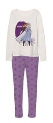 FROZEN Пижама, белая/фиолетовая, 110/116 цена и информация | Пижамы, халаты для девочек | pigu.lt