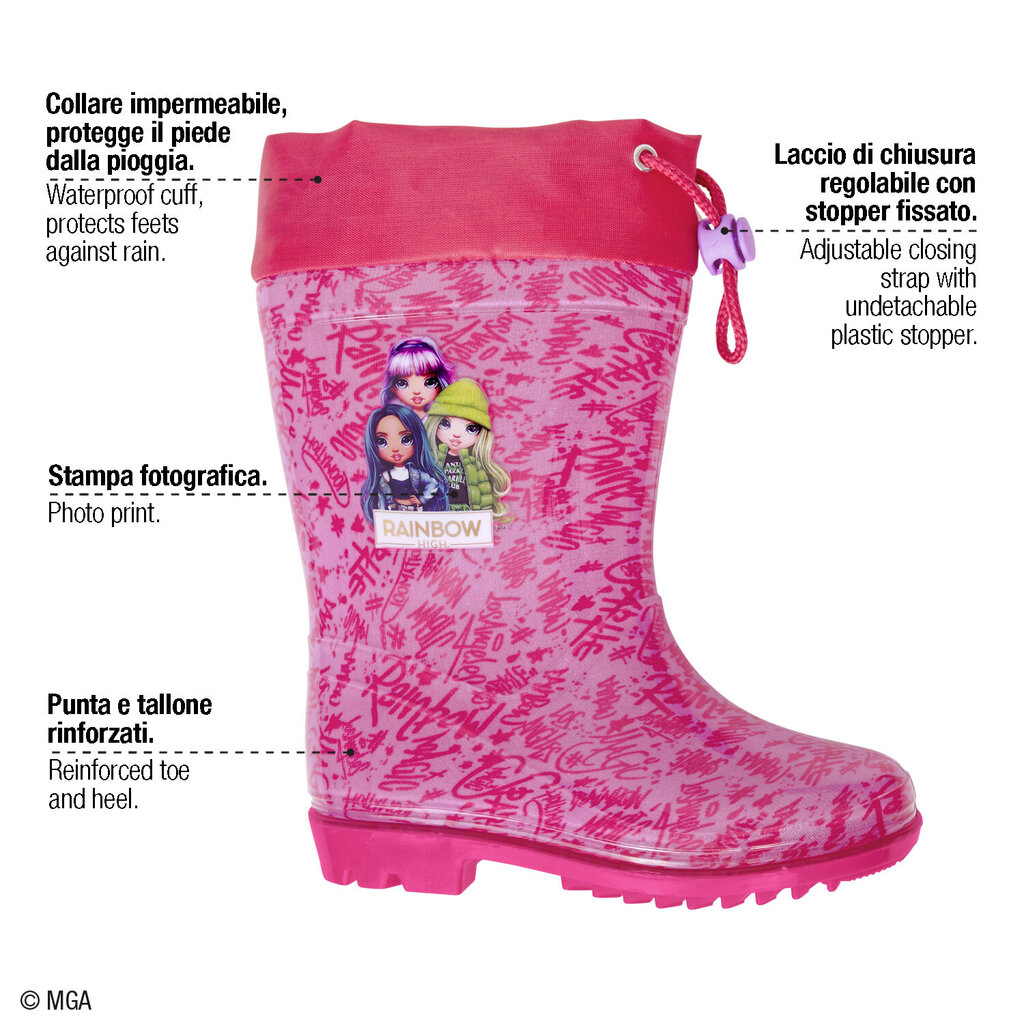 Guminiai batai moterims, rožiniai kaina ir informacija | Guminiai batai vaikams | pigu.lt