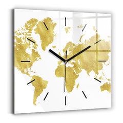 Sieninis laikrodis Auksinis Pasaulio Žemėlapis цена и информация | Часы | pigu.lt